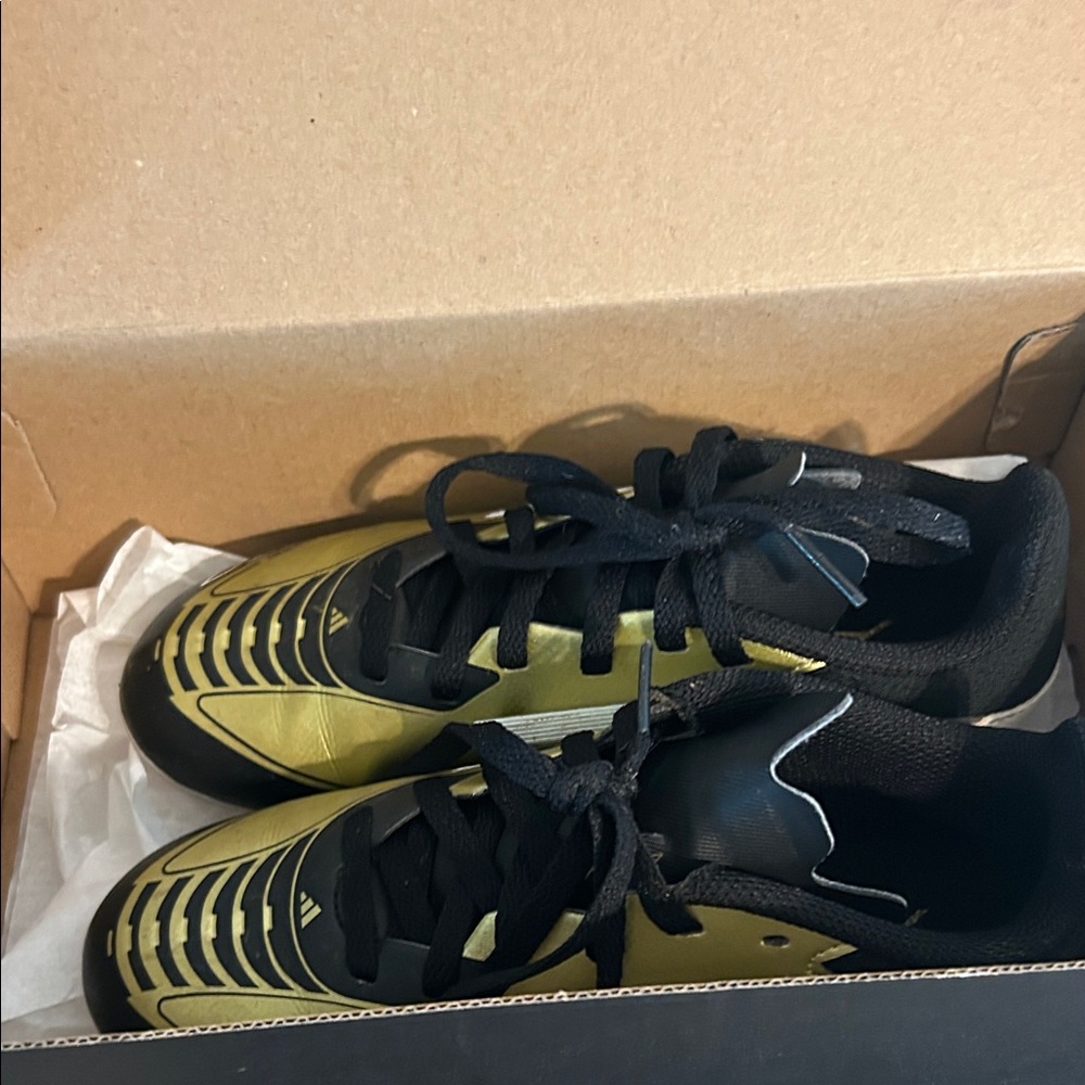 adidas Messi Kids Black and Gold Soccer Cleats